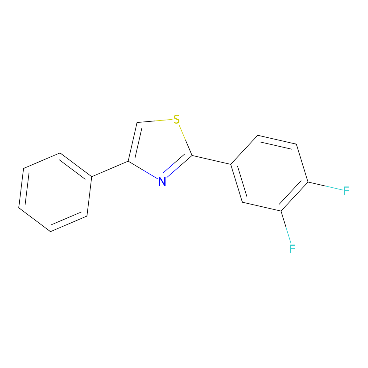 2-(3,4-Difluorophenyl)-4-phenylthiazole molecular structure, CAS 1708311-23-2