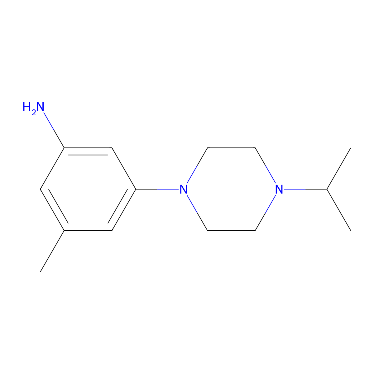 3-Methyl-5-[4-(propan-2-yl)piperazin-1-yl]aniline molecular structure, CAS 1708321-67-8