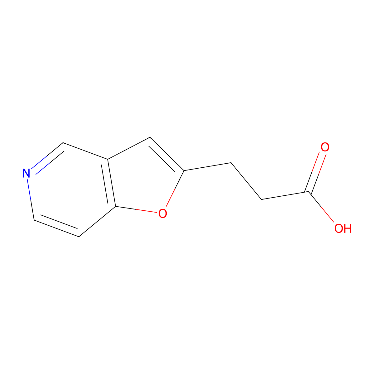 3-(Furo[3,2-c]pyridin-2-yl)propanoic acid molecular structure, CAS 1708337-42-1
