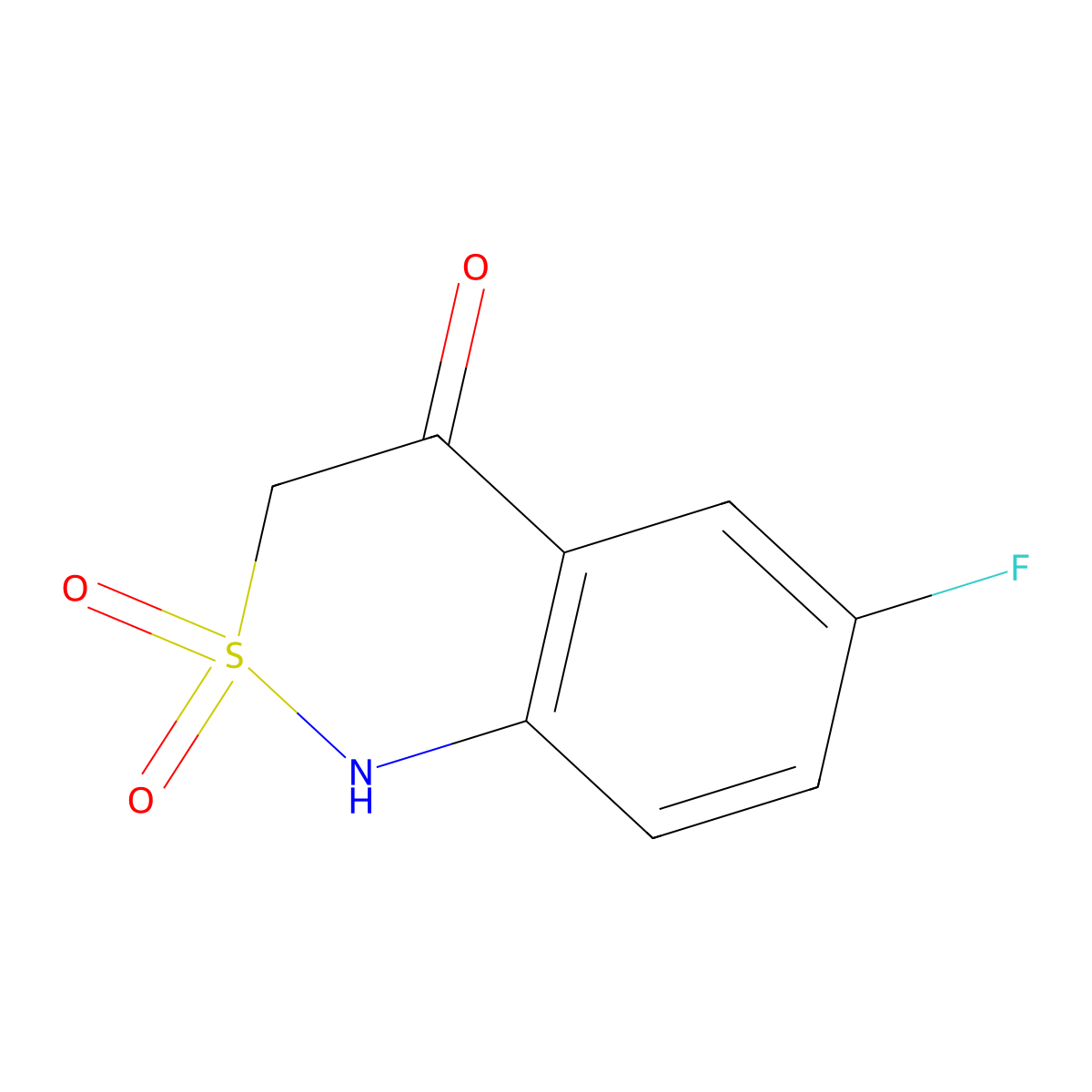 6-fluoro-3,4-dihydro-1H-2lambda6,1-benzothiazine-2,2,4-trione molecular structure, CAS 1708370-70-0
