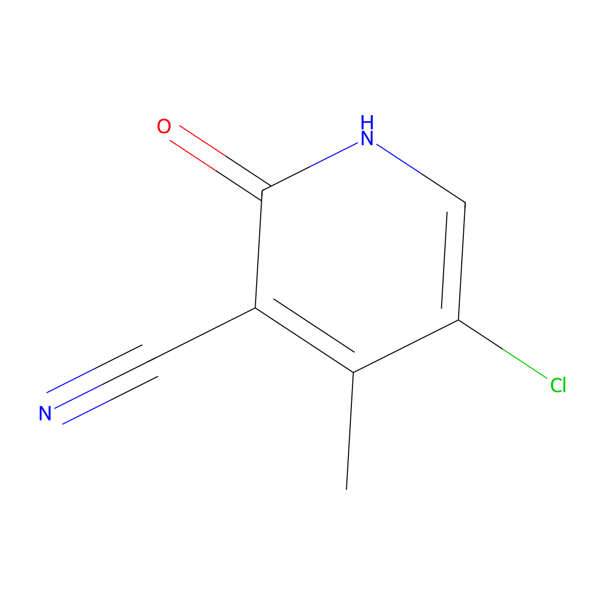 5-Chloro-4-methyl-2-oxo-1,2-dihydropyridine-3-carbonitrile molecular structure, CAS 1708370-71-1