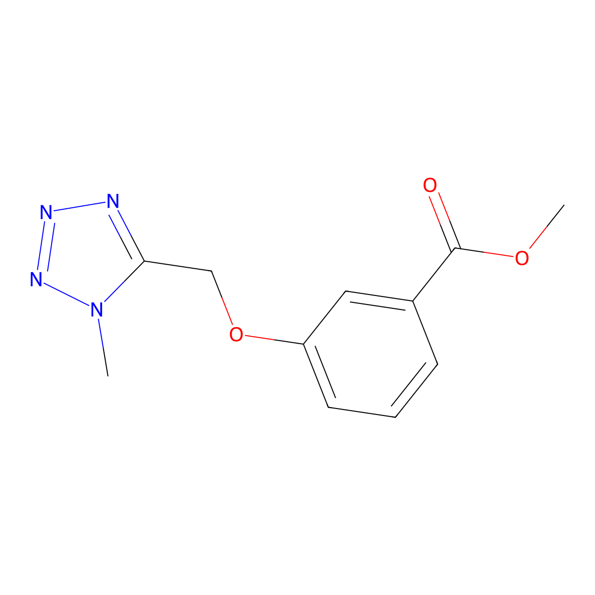 methyl 3-[(1-methyl-1H-1,2,3,4-tetrazol-5-yl)methoxy]benzoate molecular structure, CAS 1708371-48-5