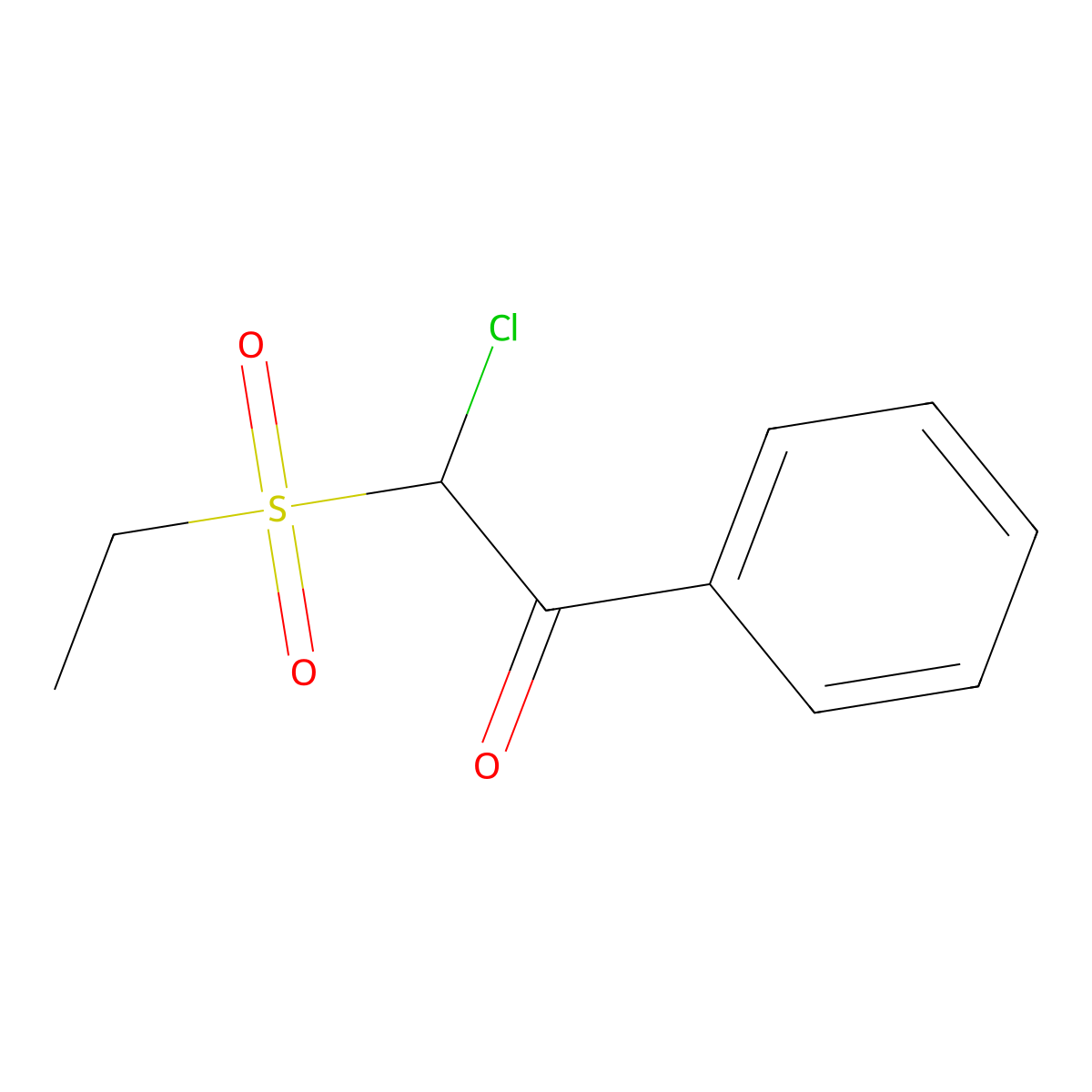 2-Chloro-2-(ethanesulfonyl)-1-phenylethan-1-one molecular structure, CAS 1708371-53-2