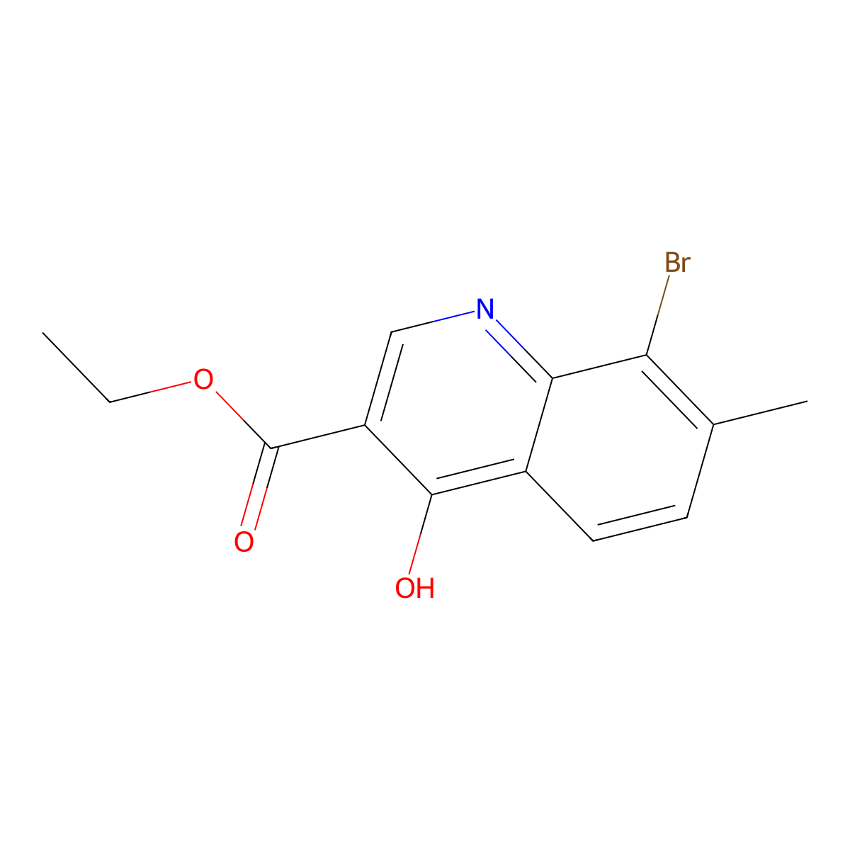 Ethyl 8-bromo-4-hydroxy-7-methylquinoline-3-carboxylate molecular structure, CAS 1708373-04-9