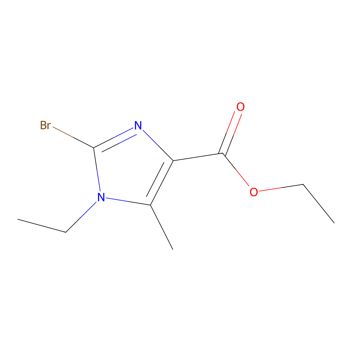 Ethyl 2-bromo-1-ethyl-5-methyl-1H-imidazole-4-carboxylate molecular structure, CAS 1708380-05-5
