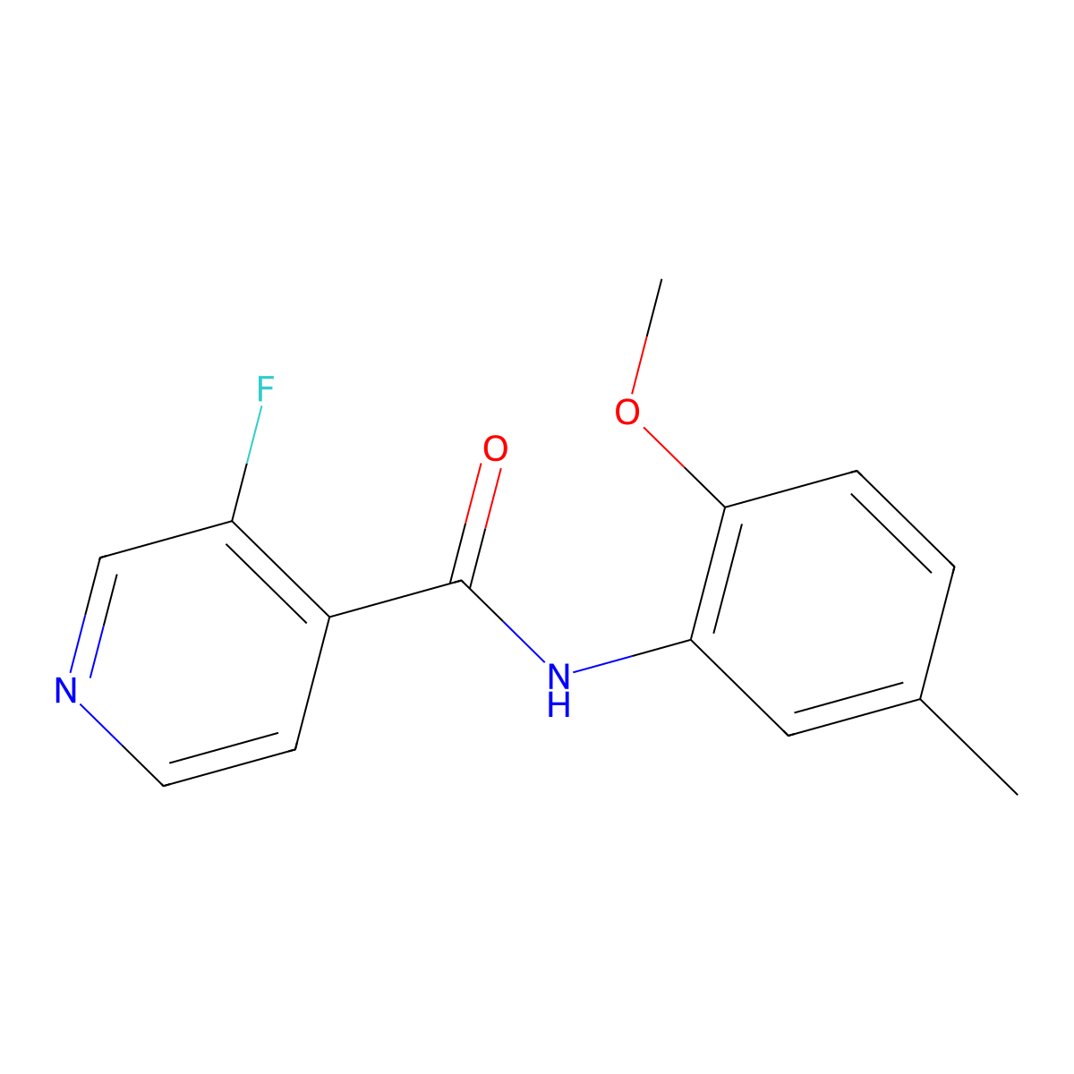 3-fluoro-N-(2-methoxy-5-methylphenyl)pyridine-4-carboxamide molecular structure, CAS 1708388-71-9