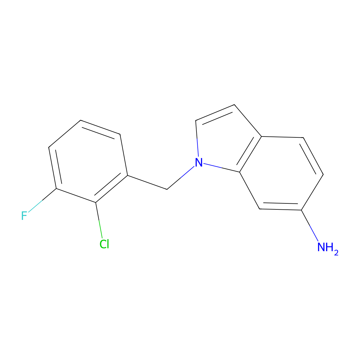 1-[(2-chloro-3-fluorophenyl)methyl]-1H-indol-6-amine molecular structure, CAS 1708396-71-7