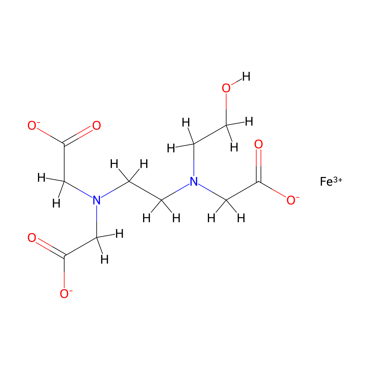 Ferric HEDTA molecular structure, CAS 17084-02-5