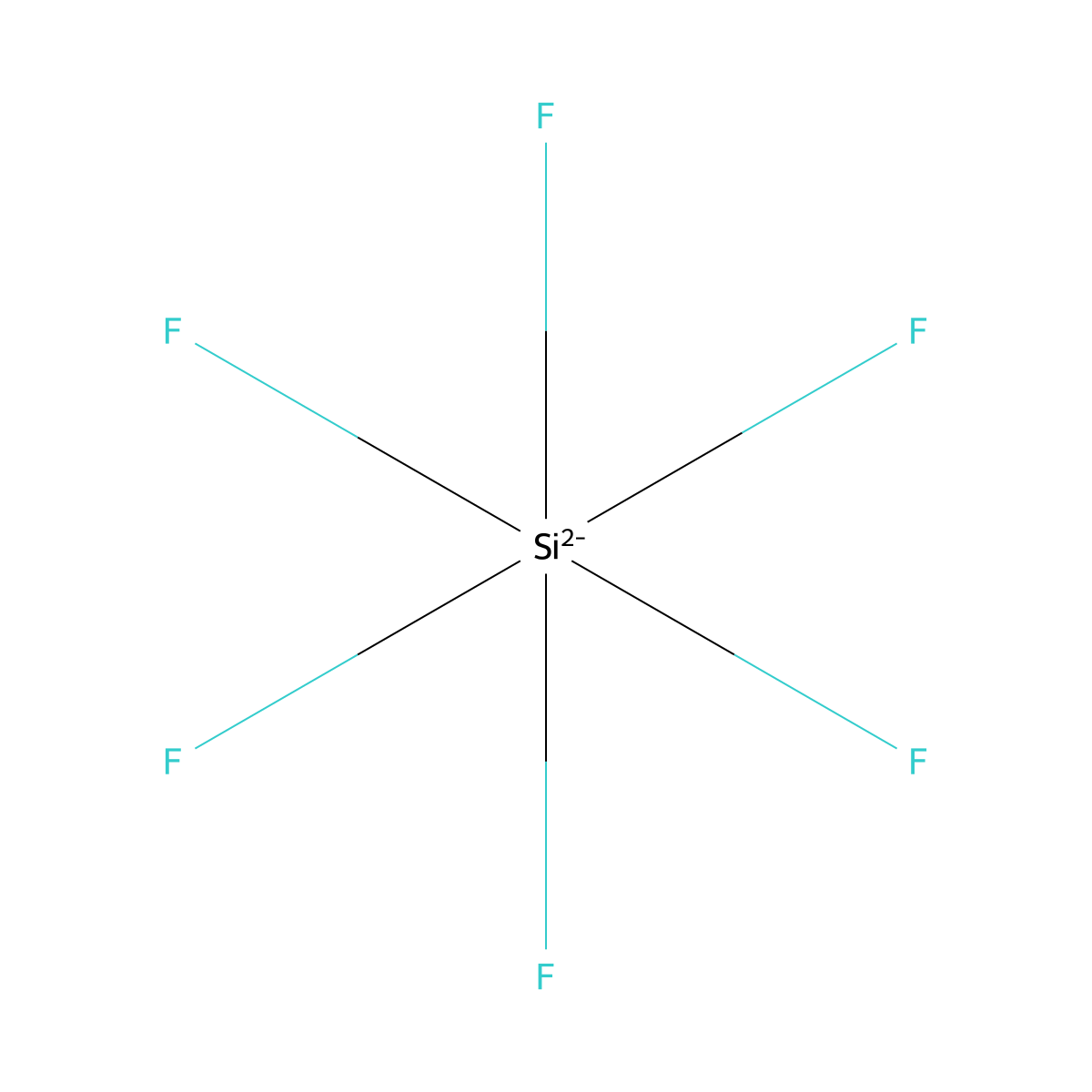 Fluorosilicate molecular structure, CAS 17084-08-1