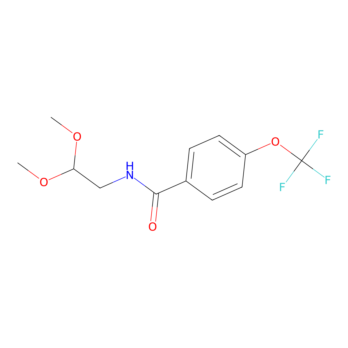 N-(2,2-Dimethoxyethyl)-4-(trifluoromethoxy)benzamide molecular structure, CAS 1708400-70-7