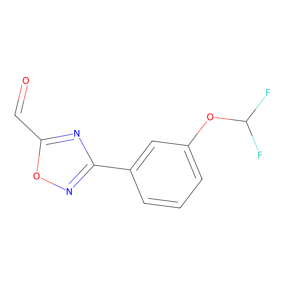 3-(3-(Difluoromethoxy)phenyl)-1,2,4-oxadiazole-5-carbaldehyde molecular structure, CAS 1708400-78-5