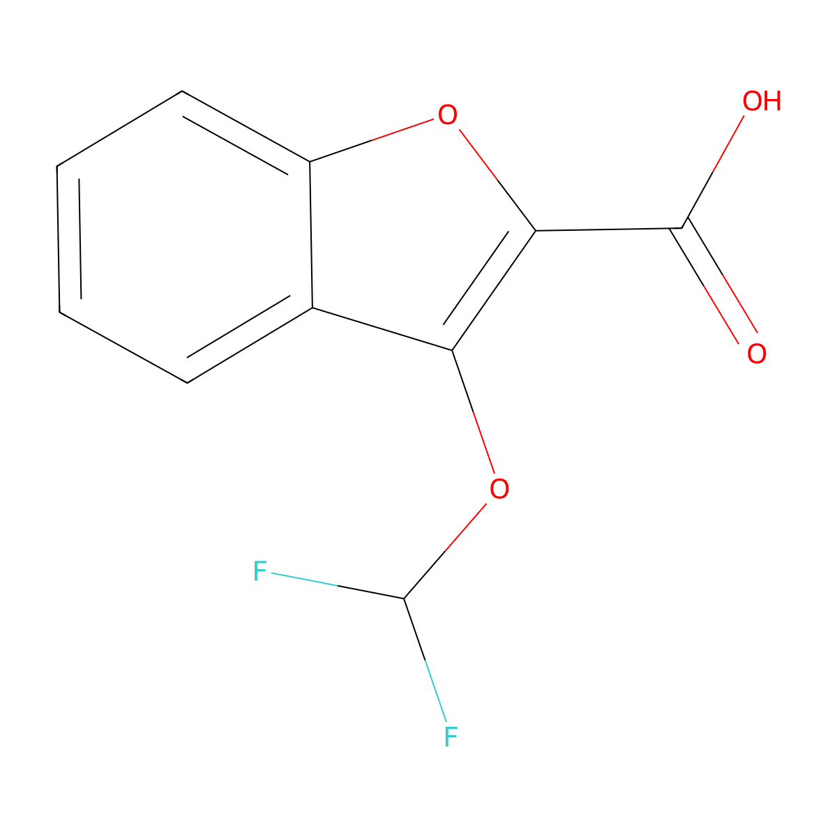 3-(Difluoromethoxy)benzofuran-2-carboxylic acid molecular structure, CAS 1708401-47-1