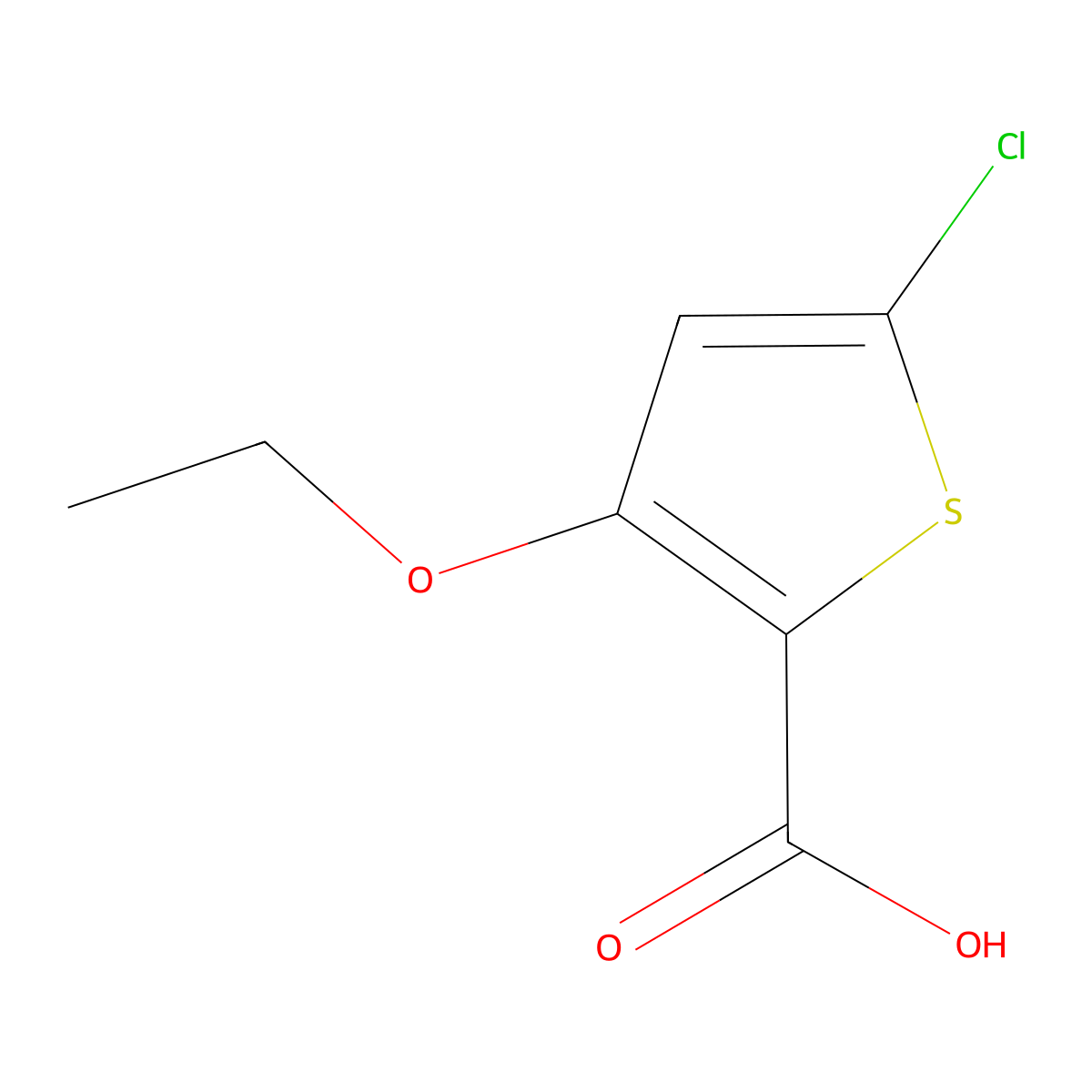 5-Chloro-3-ethoxythiophene-2-carboxylic acid molecular structure, CAS 1708401-61-9