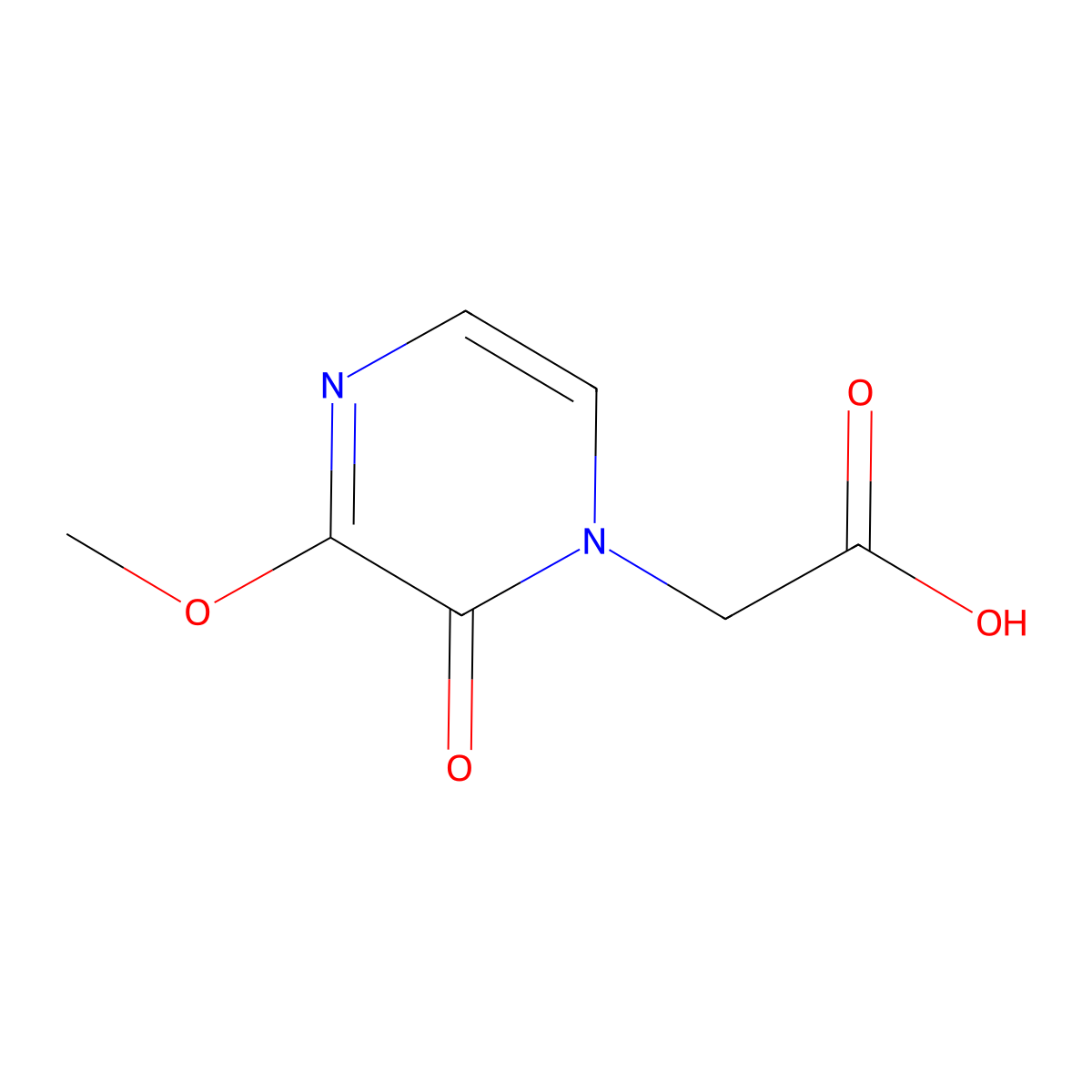 2-(3-Methoxy-2-oxopyrazin-1(2H)-yl)acetic acid molecular structure, CAS 1708401-62-0