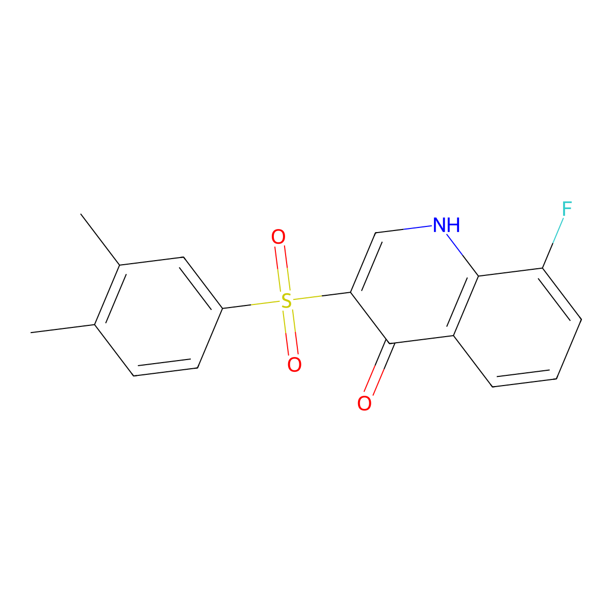 3-[(3,4-dimethylphenyl)sulfonyl]-8-fluoroquinolin-4(1H)-one molecular structure, CAS 1708401-66-4