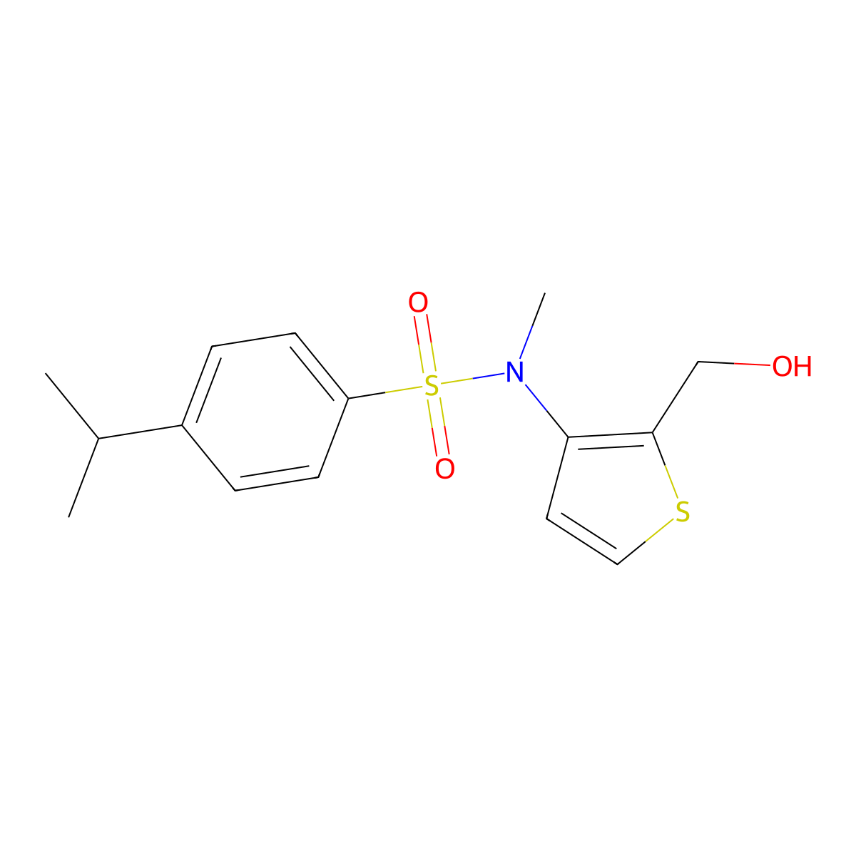 N-[2-(hydroxymethyl)-3-thienyl]-4-isopropyl-N-methylbenzenesulfonamide molecular structure, CAS 1708401-71-1