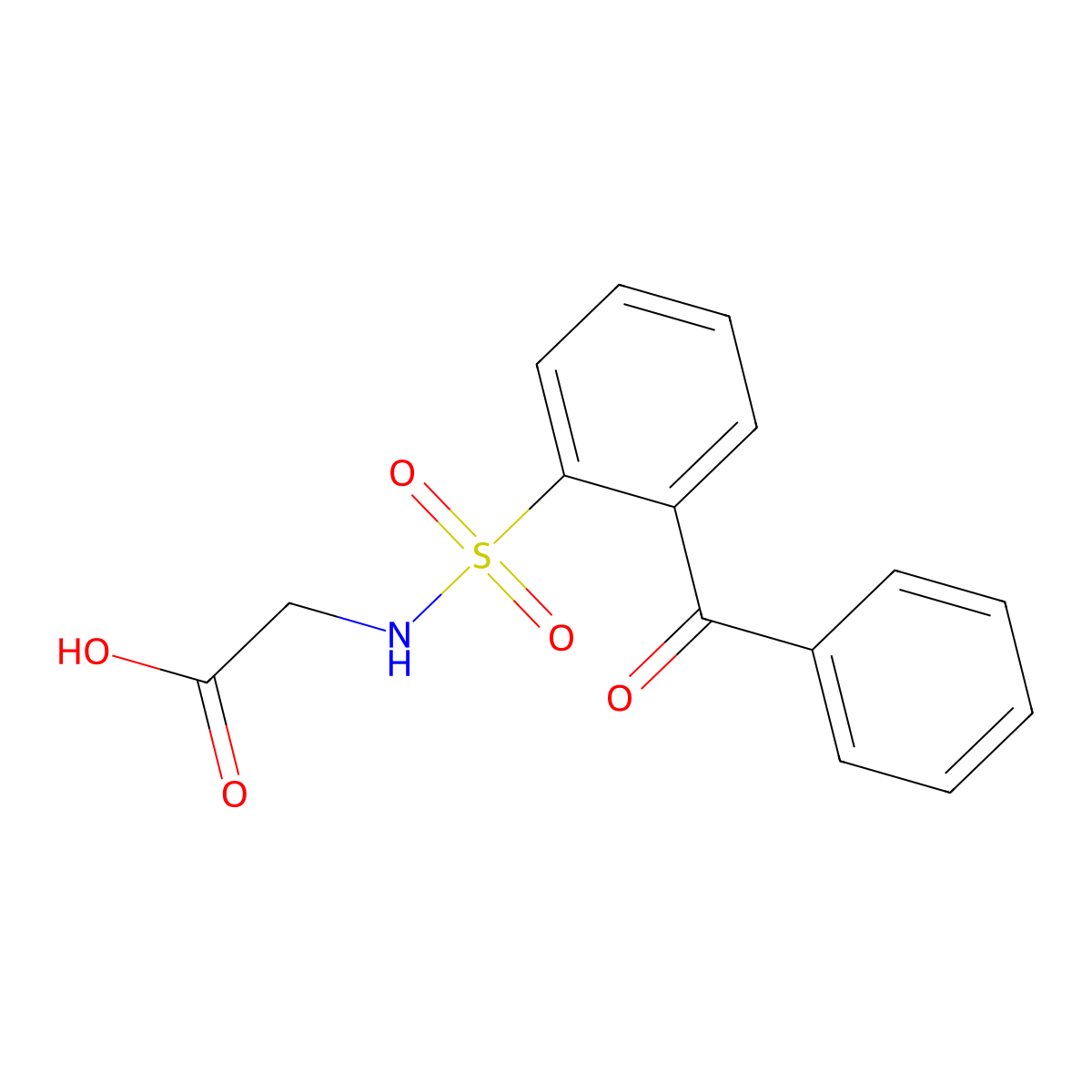 N-[(2-benzoylphenyl)sulfonyl]glycine molecular structure, CAS 1708401-74-4