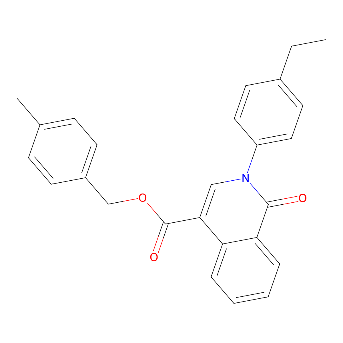 4-Methylbenzyl 2-(4-ethylphenyl)-1-oxo-1,2-dihydroisoquinoline-4-carboxylate molecular structure, CAS 1708401-75-5