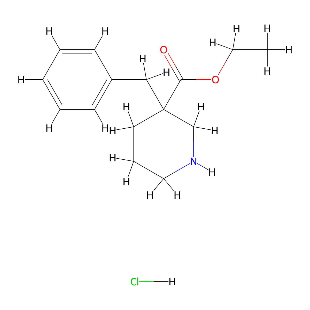 3-Benzylpiperidine-3-carboxylic acid ethyl ester hydrochloride molecular structure, CAS 170842-81-6