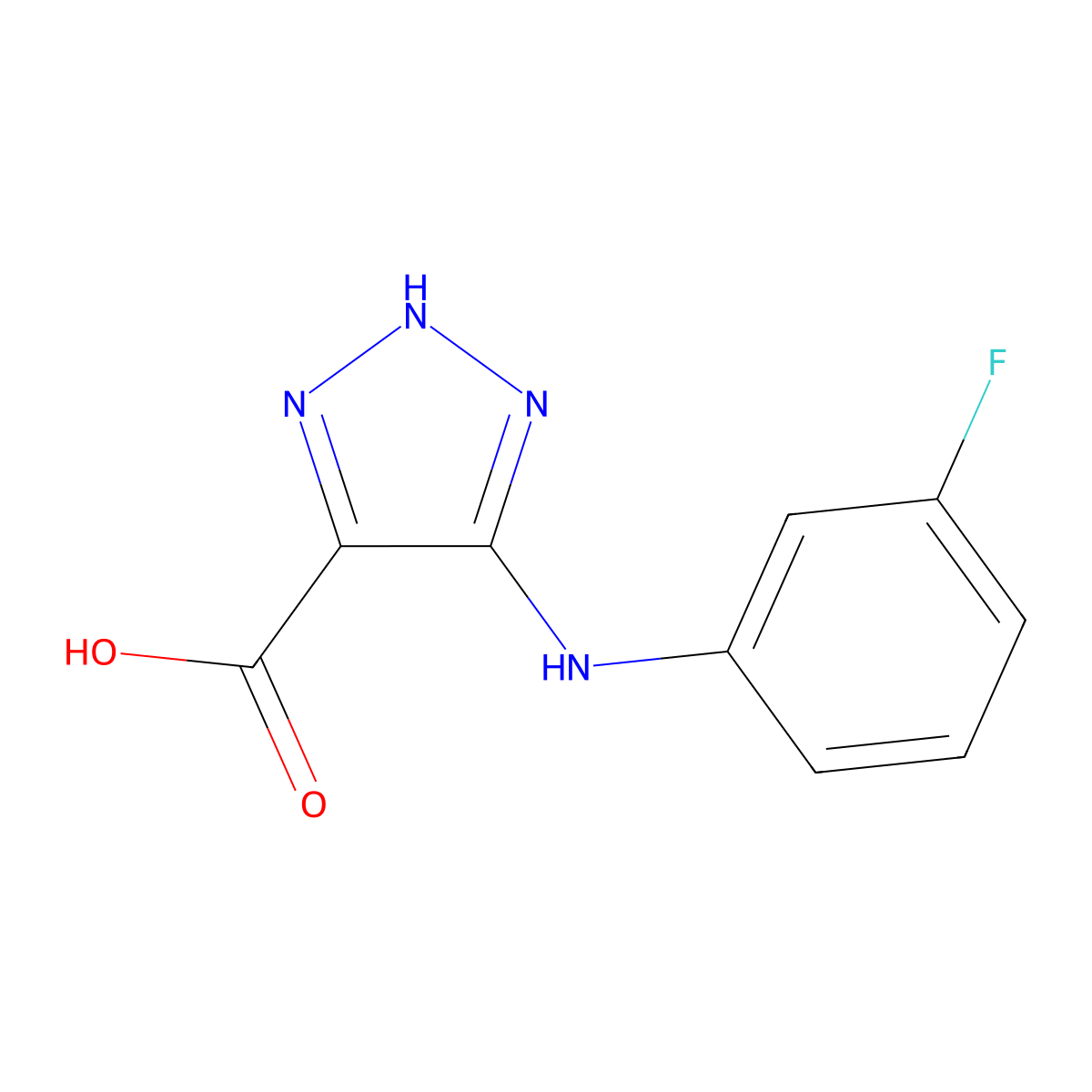 5-((3-fluorophenyl)amino)-1H-1,2,3-triazole-4-carboxylic acid molecular structure, CAS 1708428-34-5