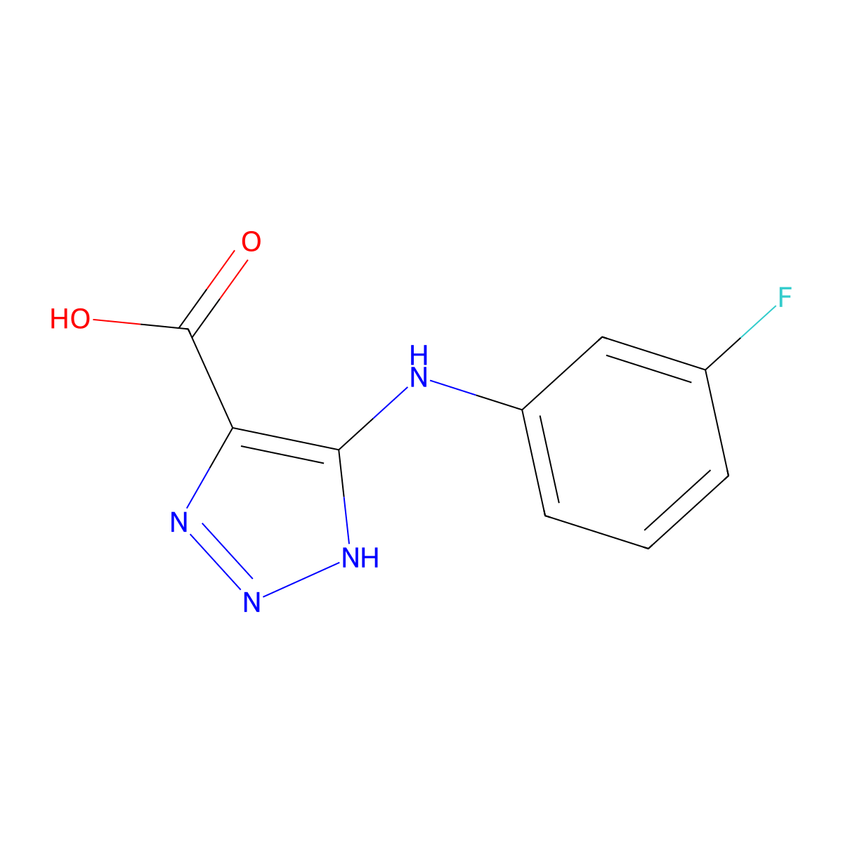 5-((3-fluorophenyl)amino)-1H-1,2,3-triazole-4-carboxylic acid molecular structure, CAS 1708428-34-5