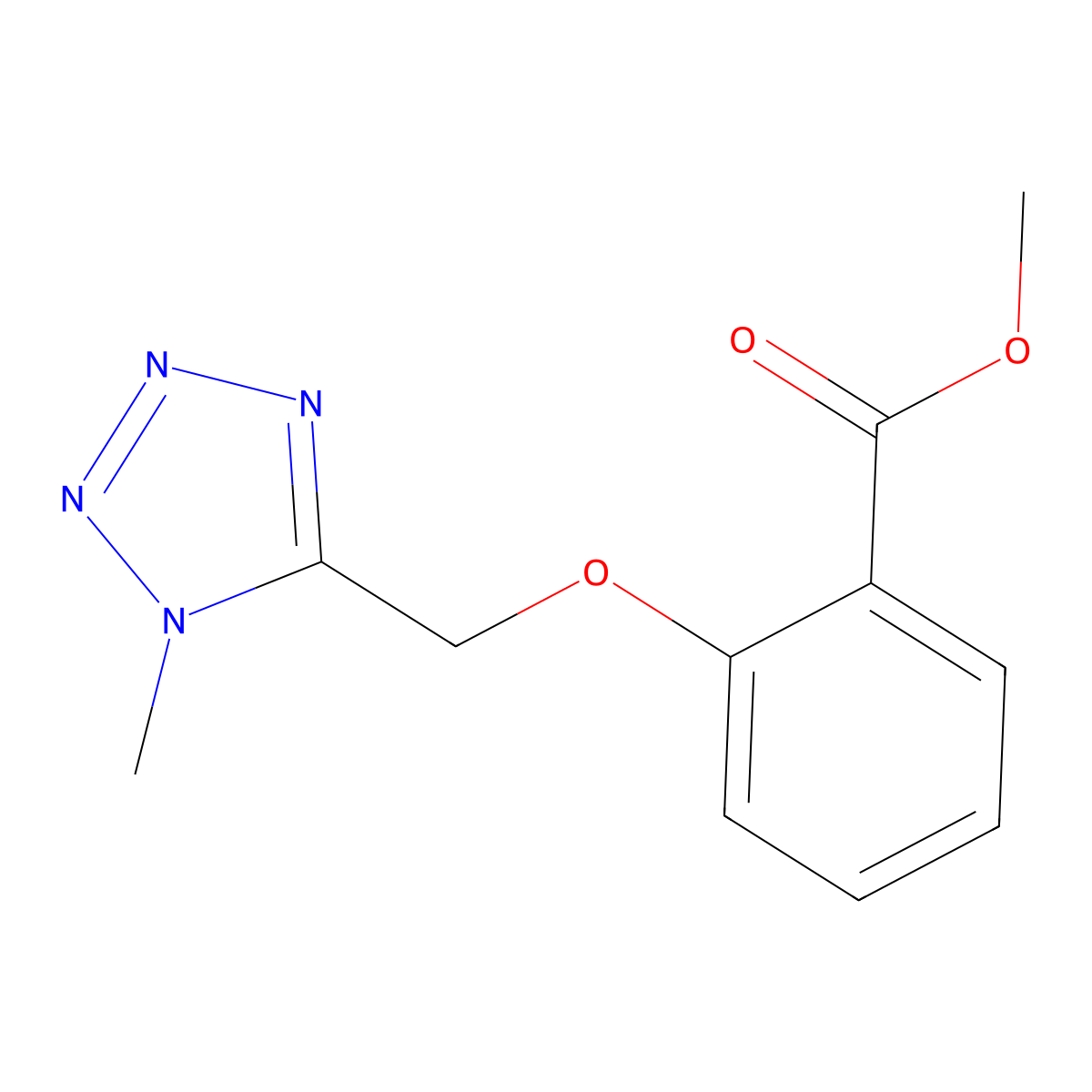 methyl 2-[(1-methyl-1H-1,2,3,4-tetrazol-5-yl)methoxy]benzoate molecular structure, CAS 1708429-07-5