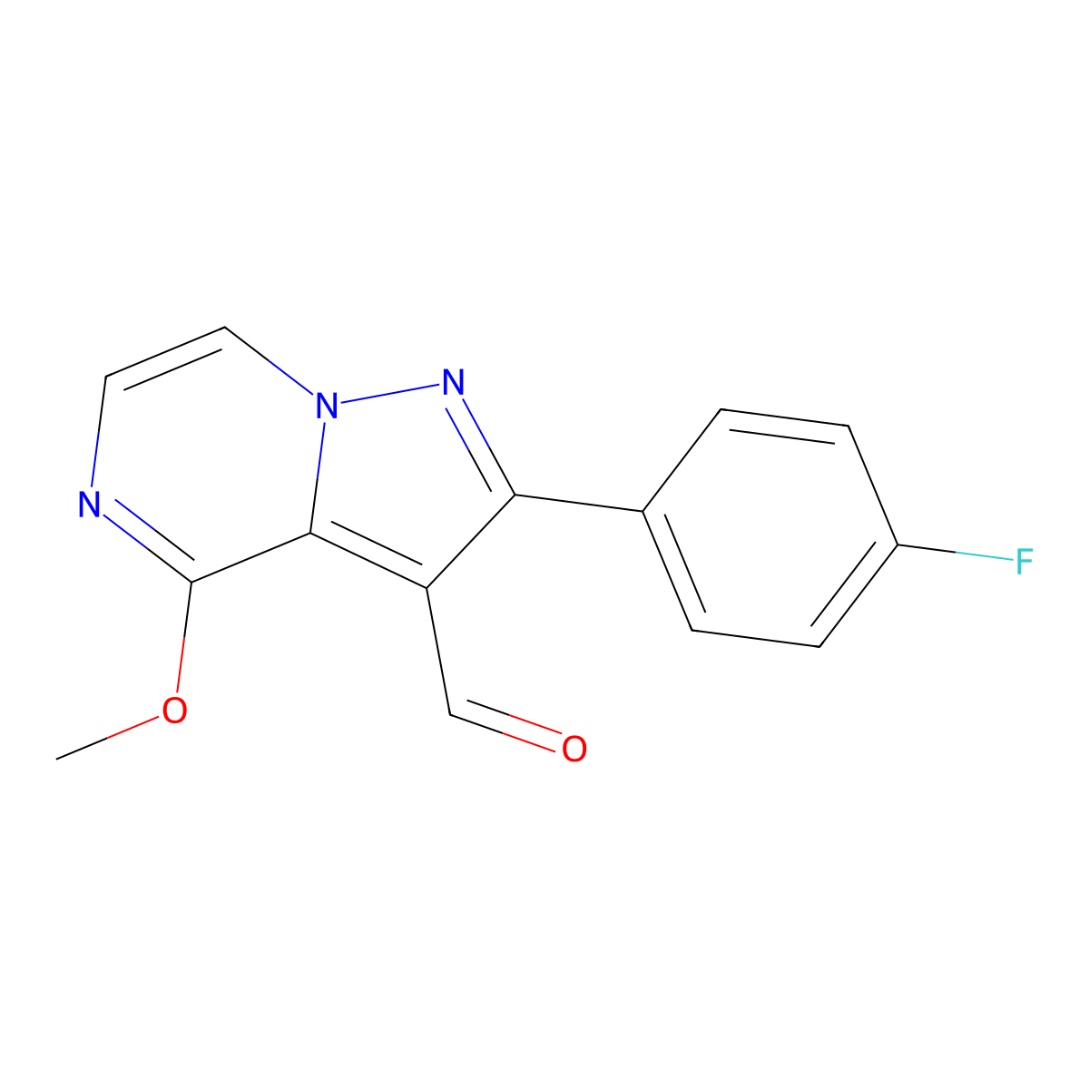 2-(4-Fluorophenyl)-4-methoxypyrazolo[1,5-a]pyrazine-3-carbaldehyde molecular structure, CAS 1708436-97-8