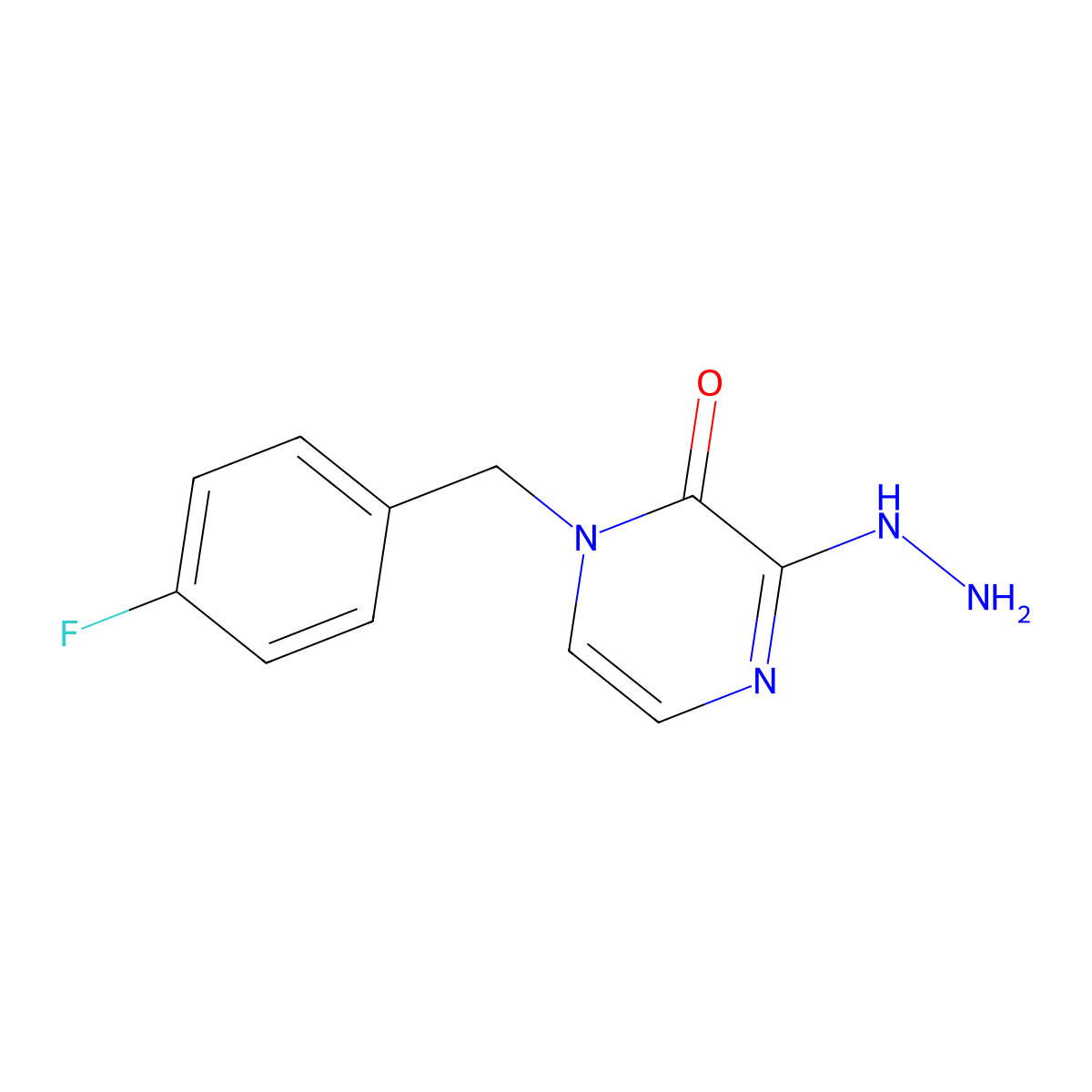 1-[(4-Fluorophenyl)methyl]-3-hydrazinyl-1,2-dihydropyrazin-2-one molecular structure, CAS 1708437-64-2