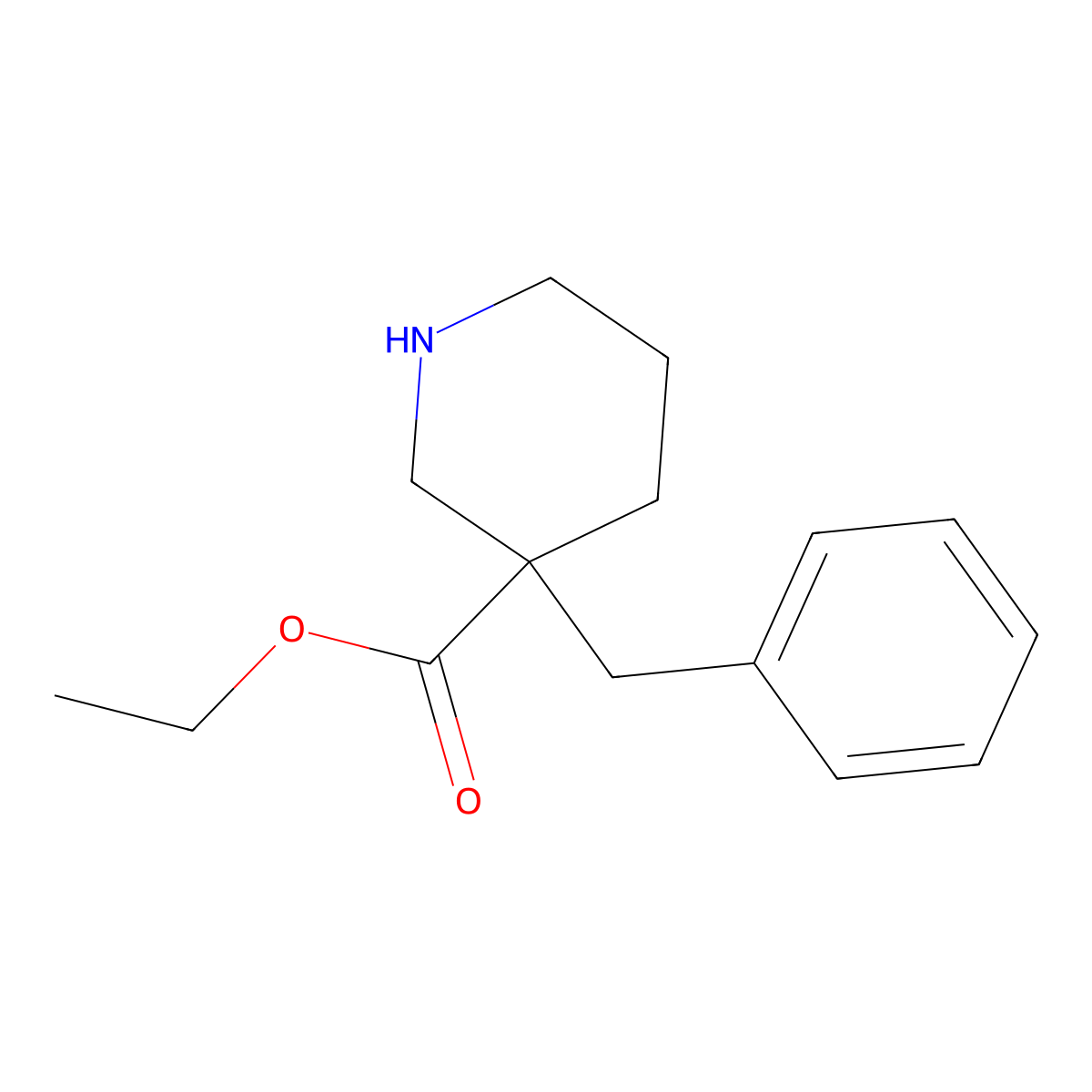 Ethyl 3-benzylpiperidine-3-carboxylate molecular structure, CAS 170844-89-0