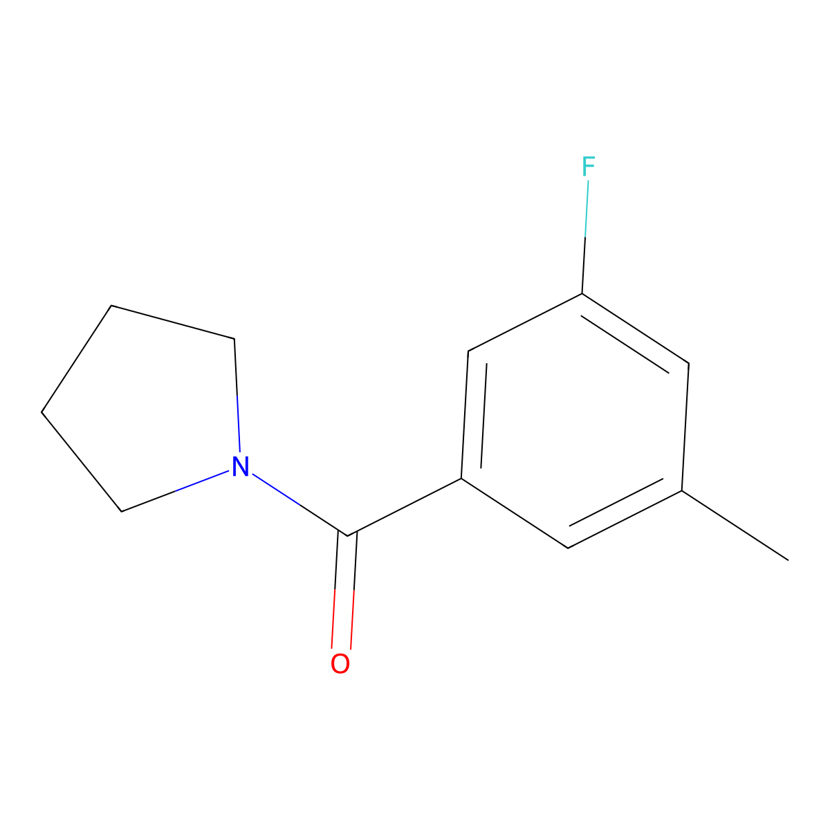 (3-Fluoro-5-methylphenyl)(pyrrolidin-1-yl)methanone molecular structure, CAS 1708451-85-7