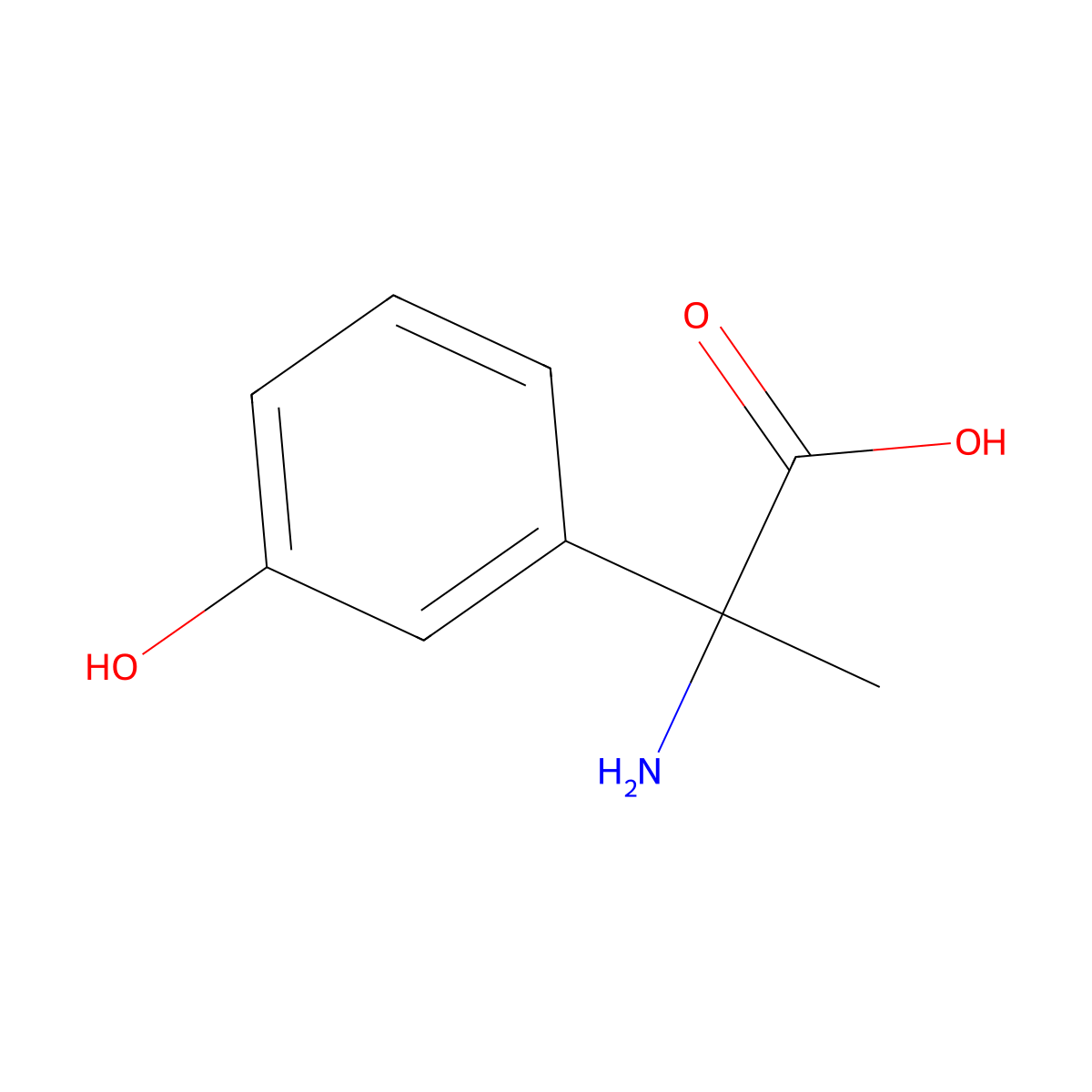 2-Amino-2-(3-hydroxyphenyl)propanoicacid molecular structure, CAS 170846-82-9