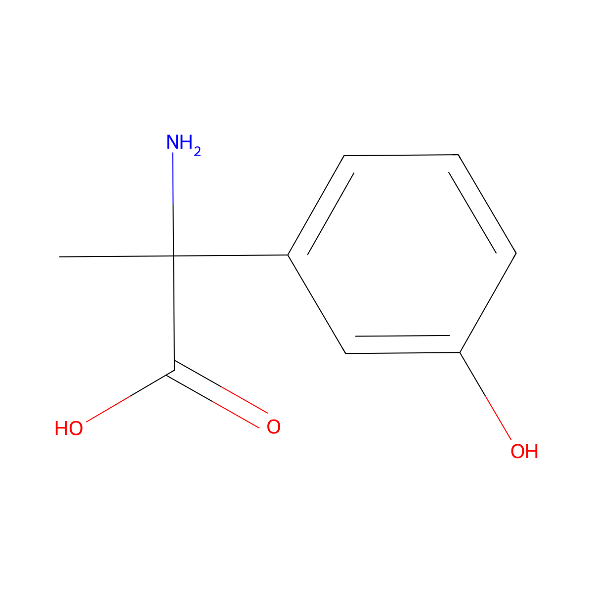 2-Amino-2-(3-hydroxyphenyl)propanoicacid molecular structure, CAS 170846-82-9