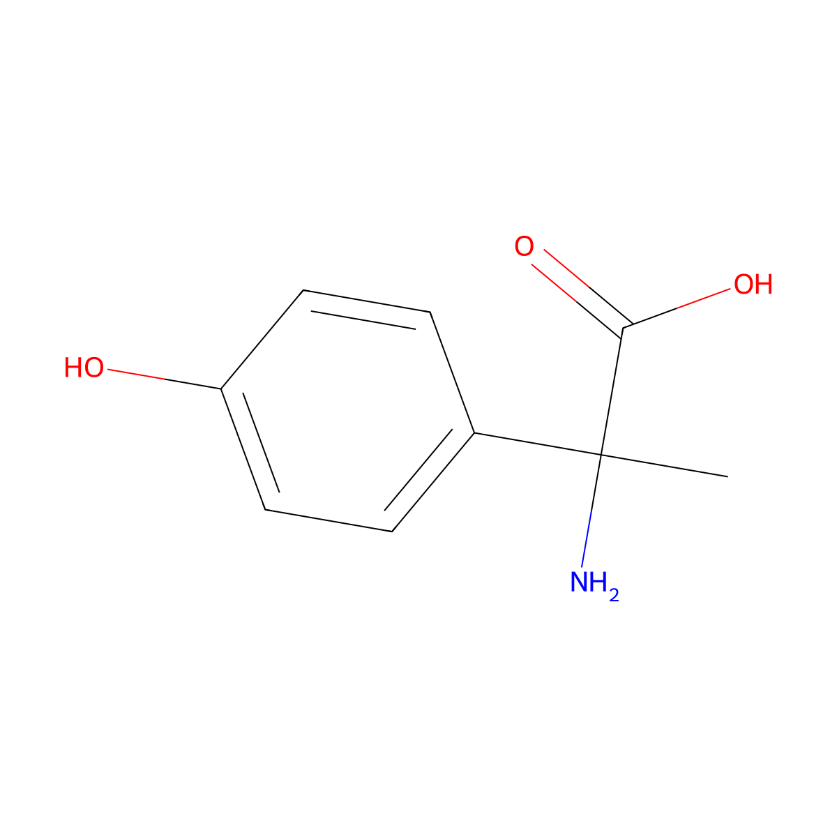 2-Amino-2-(4-hydroxyphenyl)propanoic acid molecular structure, CAS 170847-08-2