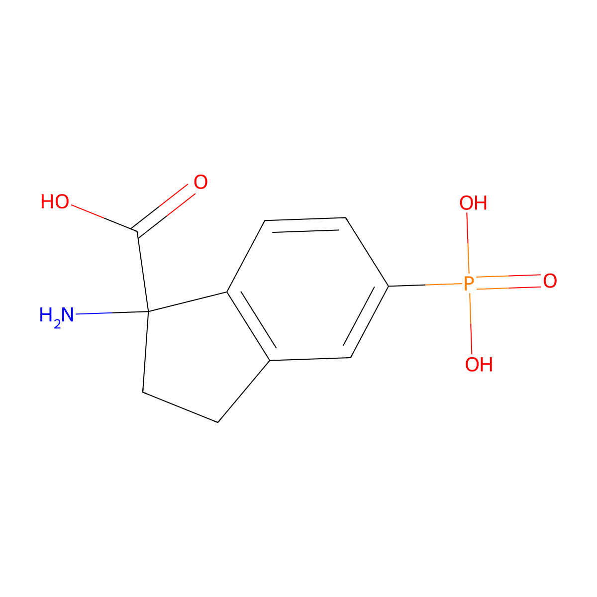 1-Amino-2,3-dihydro-5-phosphono-1H-indene-1-carboxylic acid molecular structure, CAS 170847-18-4