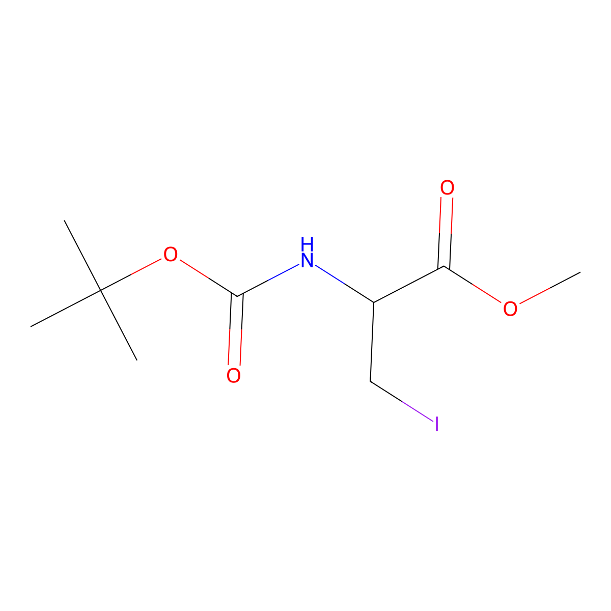 (S)-Methyl 2-Boc-amino-3-iodopropionate molecular structure, CAS 170848-34-7