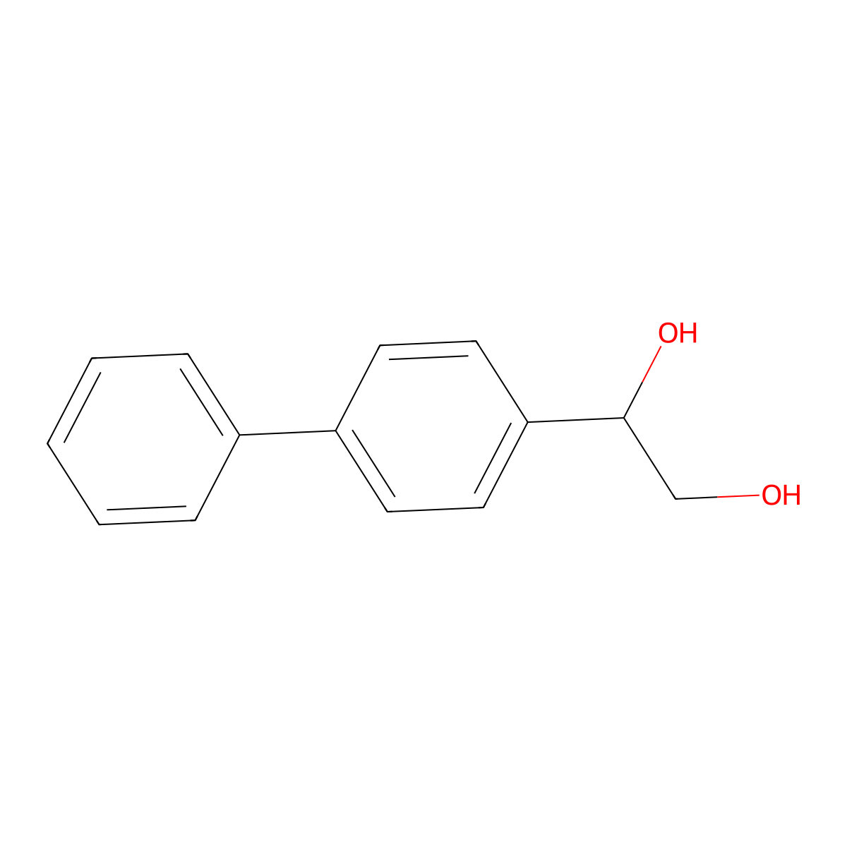 1-(4-Phenylphenyl)ethane-1,2-diol molecular structure, CAS 170850-27-8