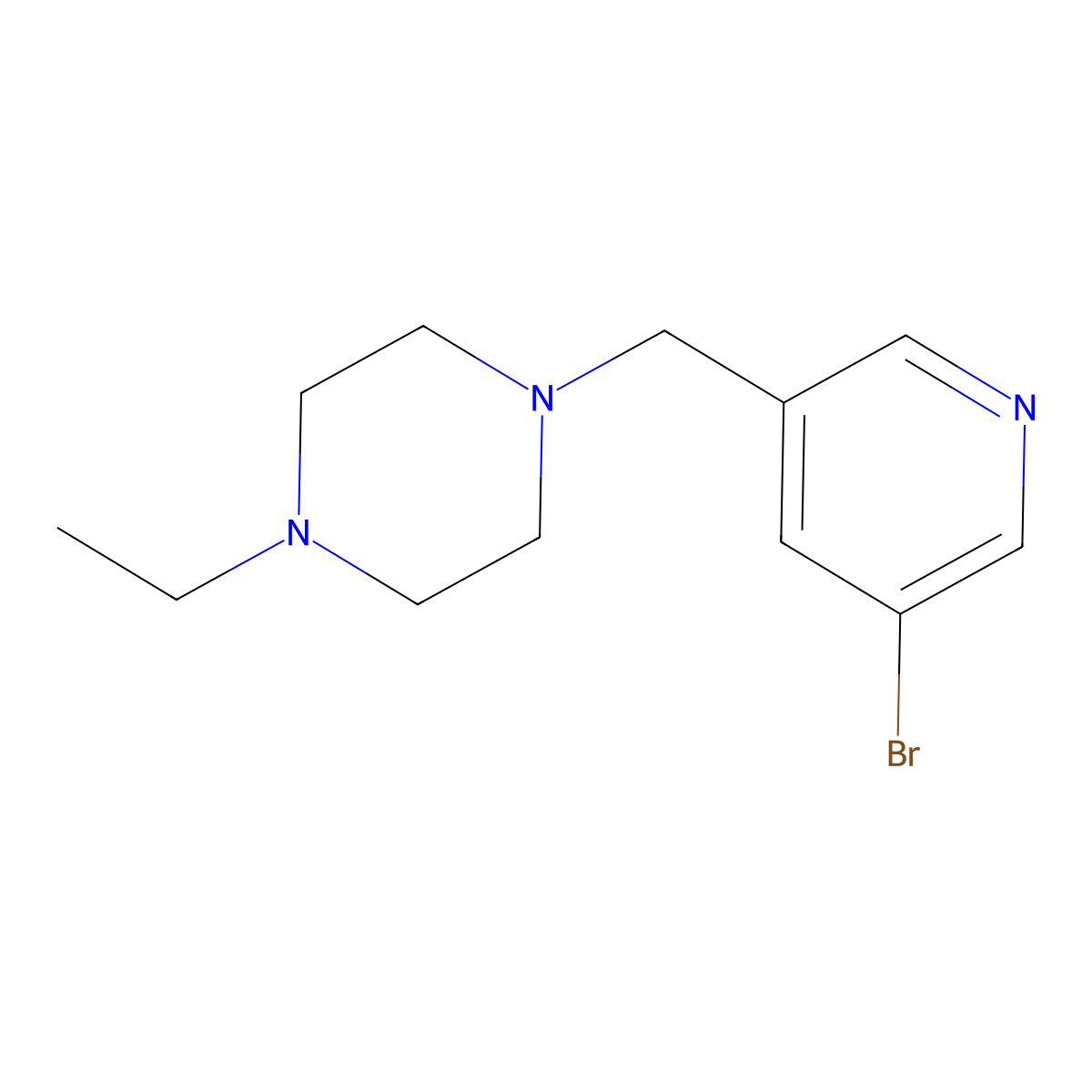 1-[(5-Bromopyridin-3-yl)methyl]-4-ethylpiperazine molecular structure, CAS 1708506-88-0