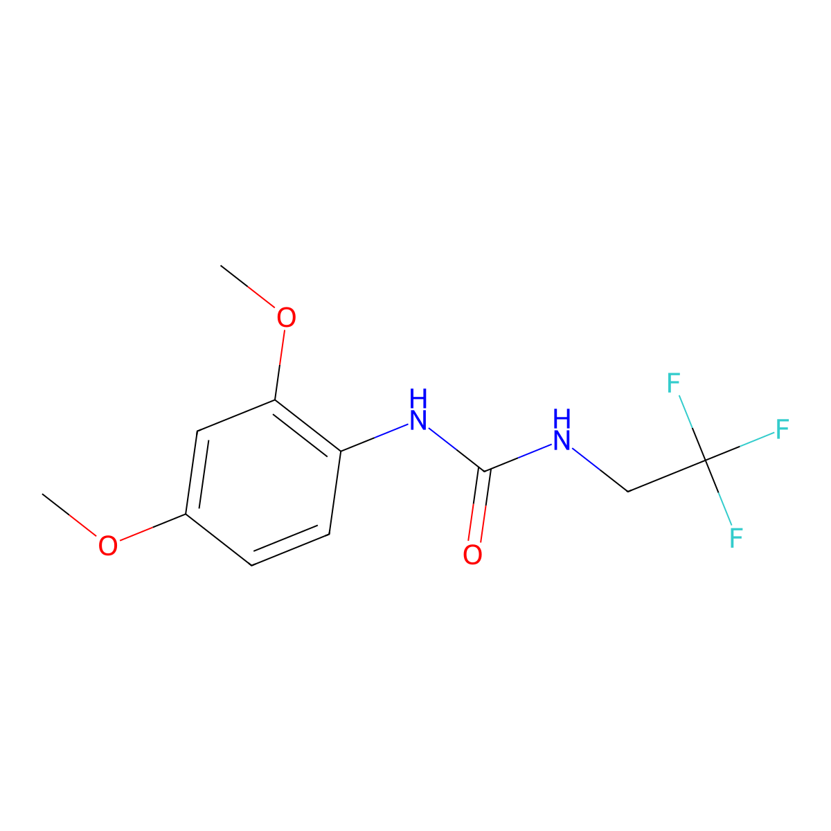1-(2,4-Dimethoxyphenyl)-3-(2,2,2-trifluoroethyl)urea molecular structure, CAS 1708542-90-8