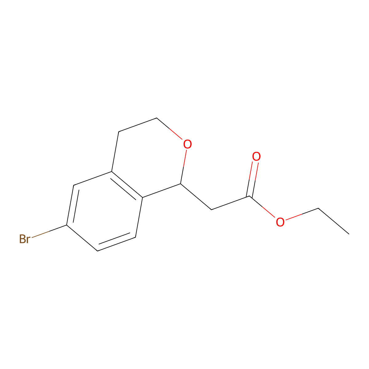 Ethyl 2-(6-bromoisochroman-1-yl)acetate molecular structure, CAS 170856-67-4