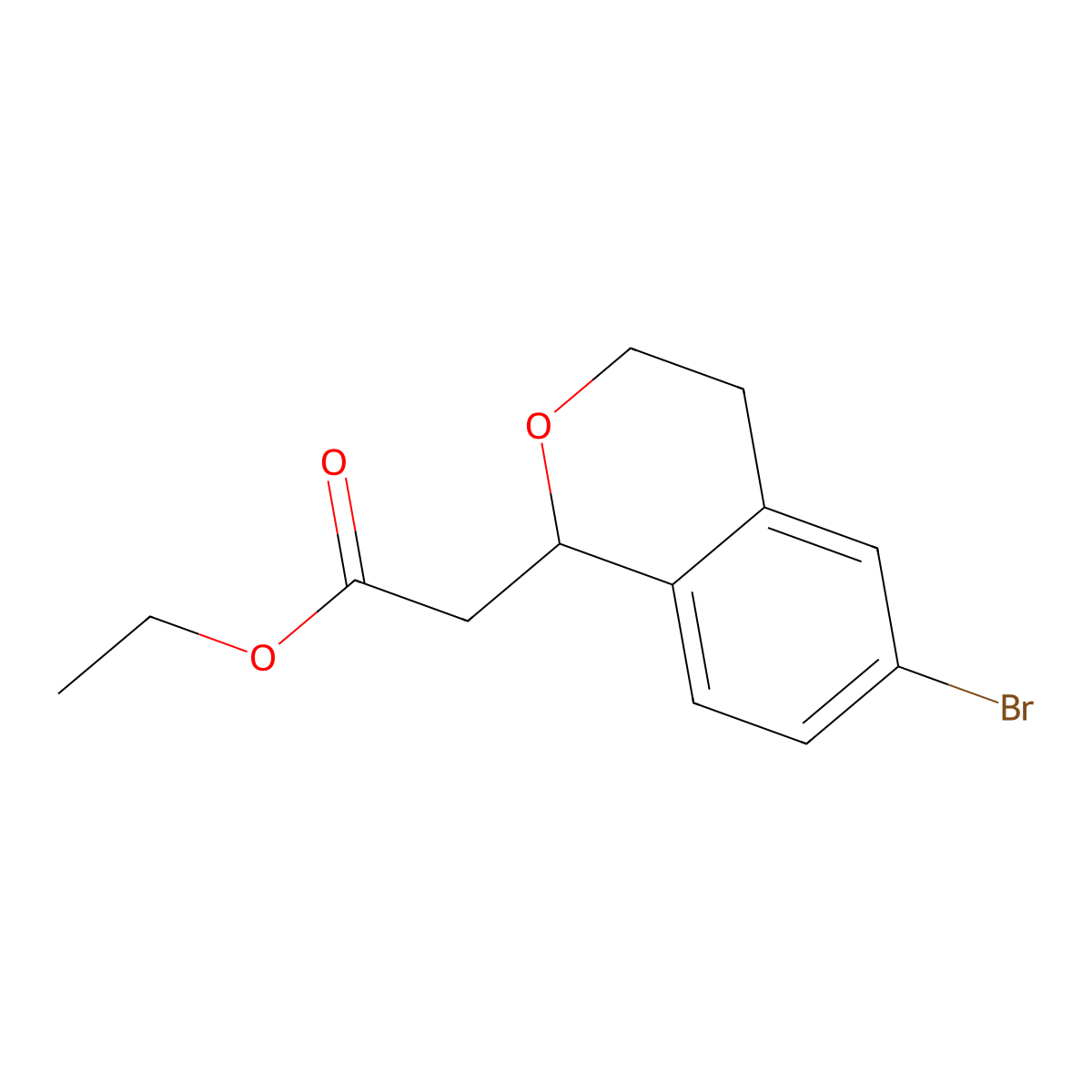 Ethyl 2-(6-bromoisochroman-1-yl)acetate molecular structure, CAS 170856-67-4