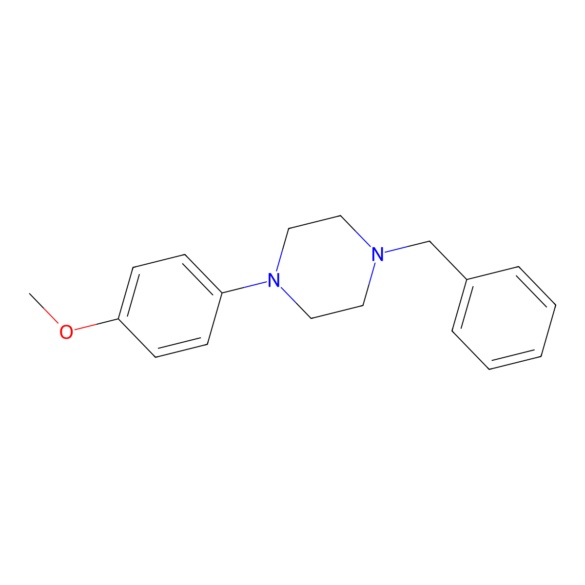 1-Benzyl-4-(4-methoxyphenyl)piperazine molecular structure, CAS 170856-81-2