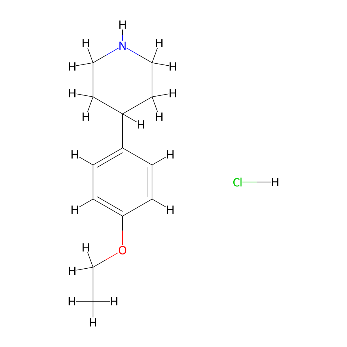4-(4-Ethoxyphenyl)piperidine hydrochloride molecular structure, CAS 170856-82-3