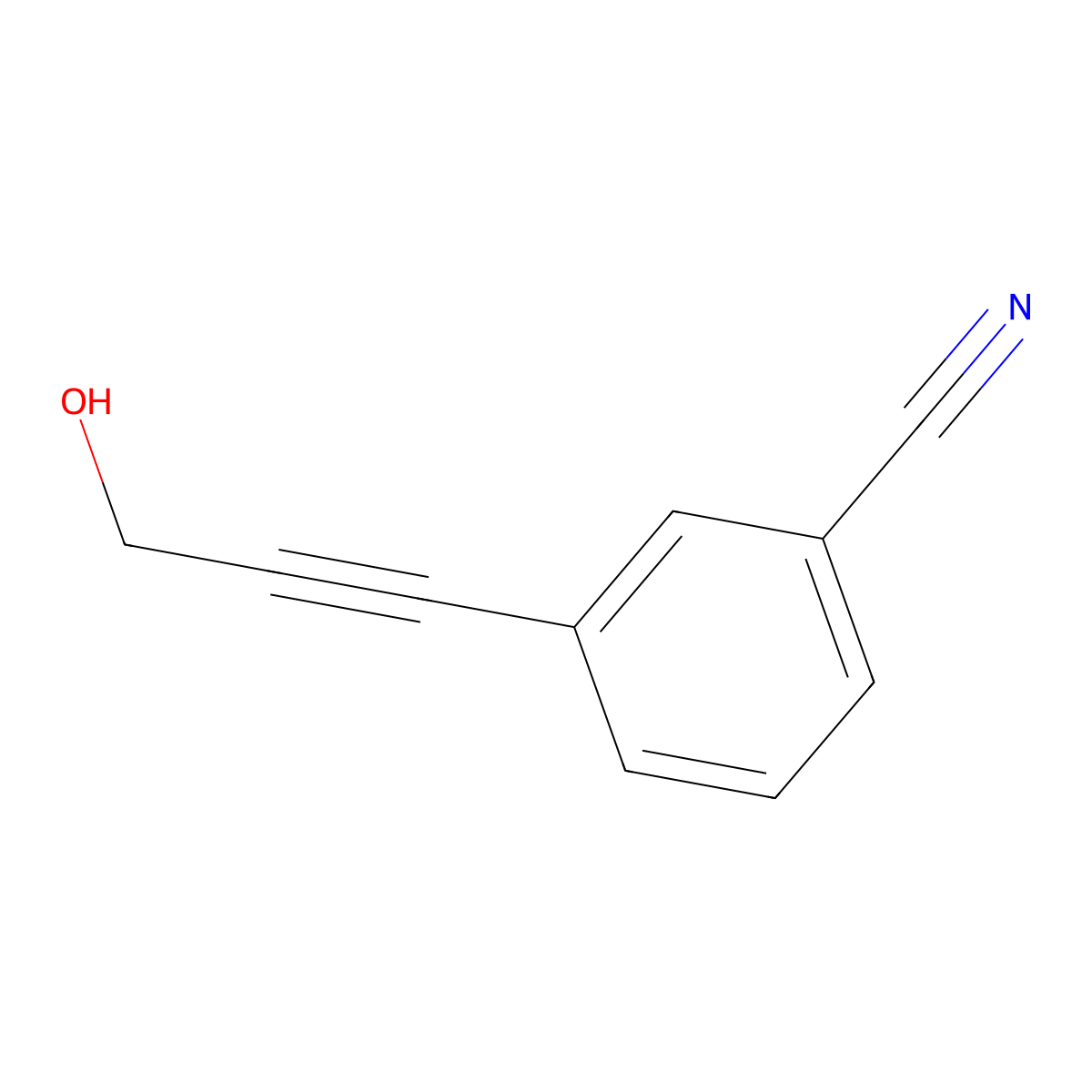 3-(3-Hydroxyprop-1-ynyl)benzonitrile molecular structure, CAS 170859-72-0