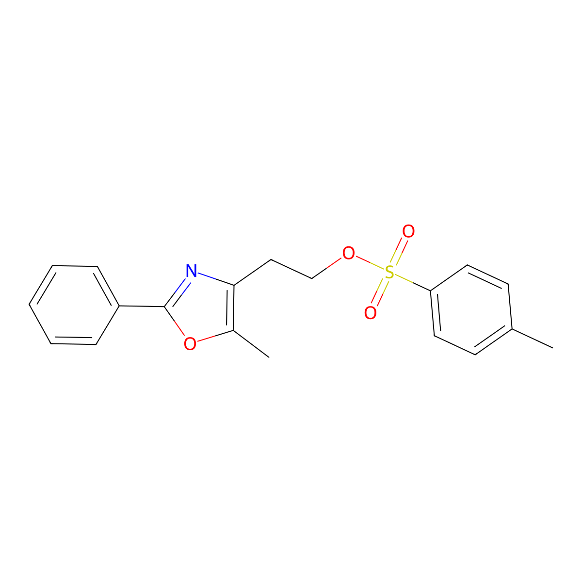 2-(5-Methyl-2-phenyloxazol-4-yl)ethyl 4-methylbenzenesulfonate molecular structure, CAS 170861-68-4