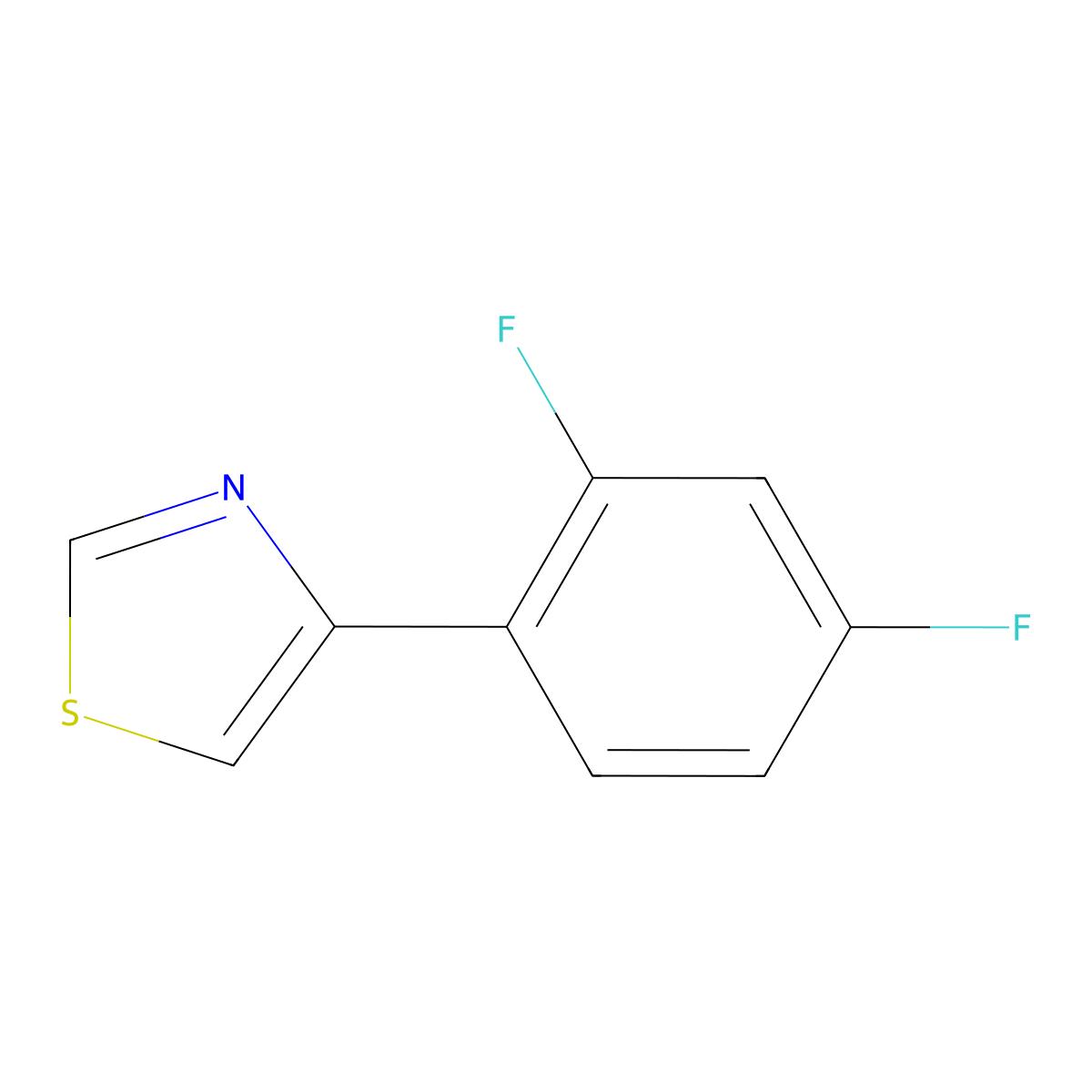 4-(2,4-Difluorophenyl)thiazole molecular structure, CAS 170862-68-7
