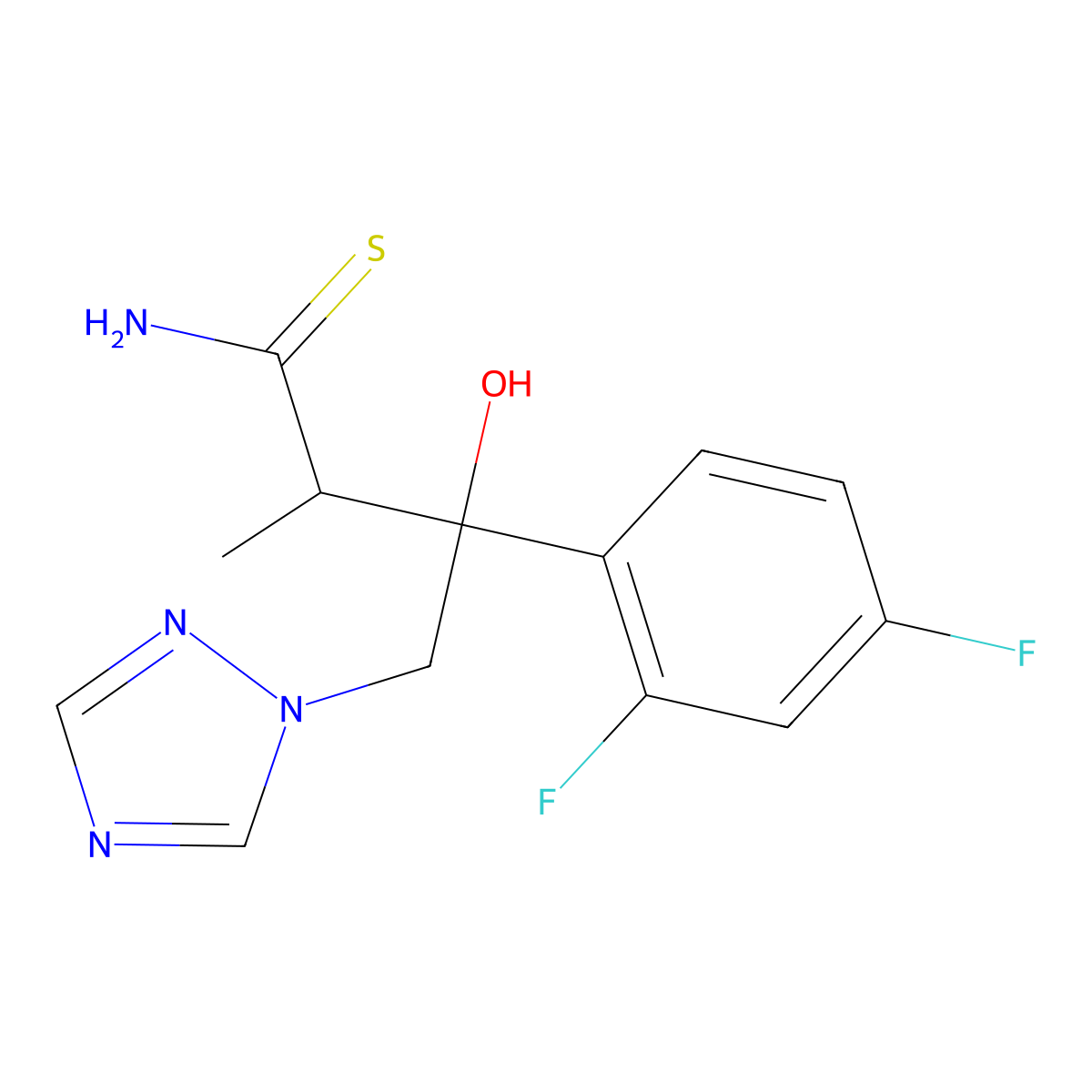 (2R,3R)-3-(2,4-Difluorophenyl)-3-hydroxy-2-methyl-4-(1H-1,2,4-triazol-1-yl)thiobutyramide molecular structure, CAS 170863-34-0