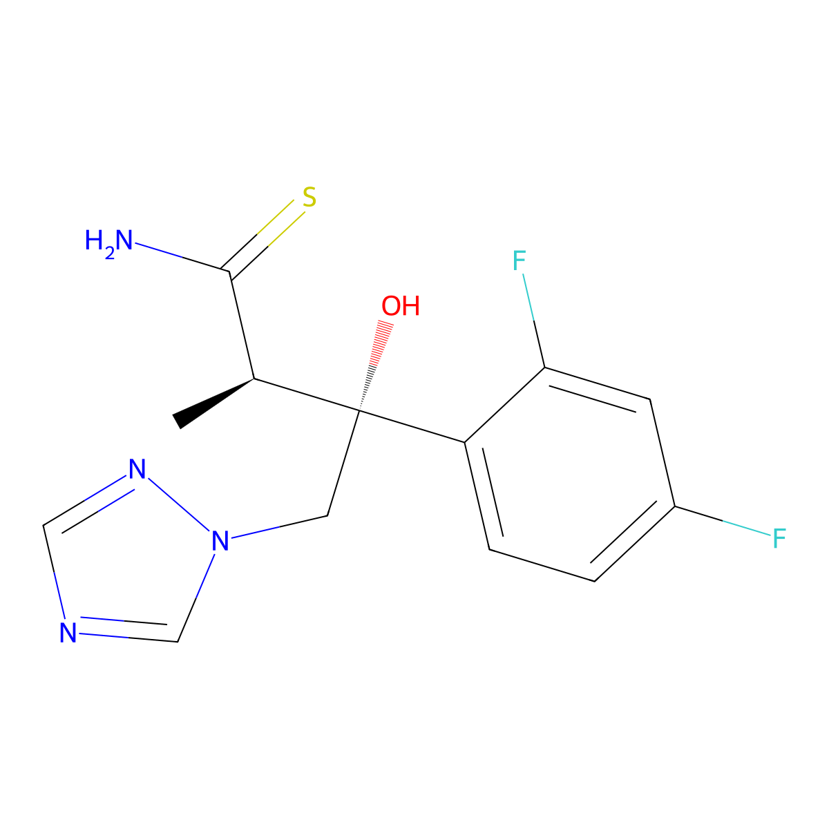 (2R,3R)-3-(2,4-Difluorophenyl)-3-hydroxy-2-methyl-4-(1H-1,2,4-triazol-1-yl)thiobutyramide molecular structure, CAS 170863-34-0