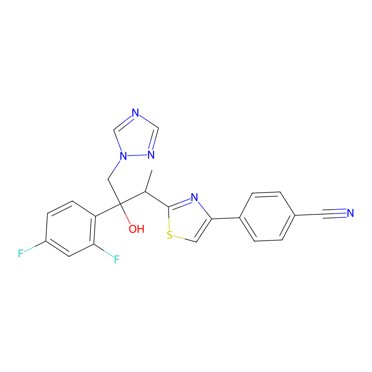 Ravuconazole molecular structure, CAS 170864-29-6