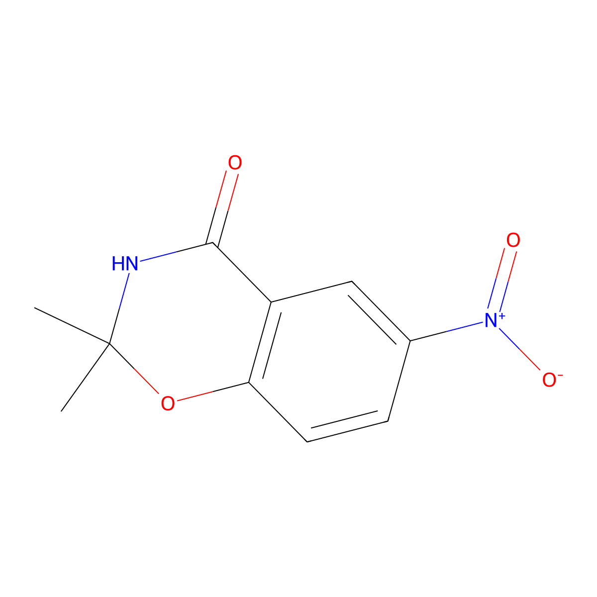 2,2-Dimethyl-6-nitro-2H-benzo[e][1,3]oxazin-4(3H)-one molecular structure, CAS 170865-87-9