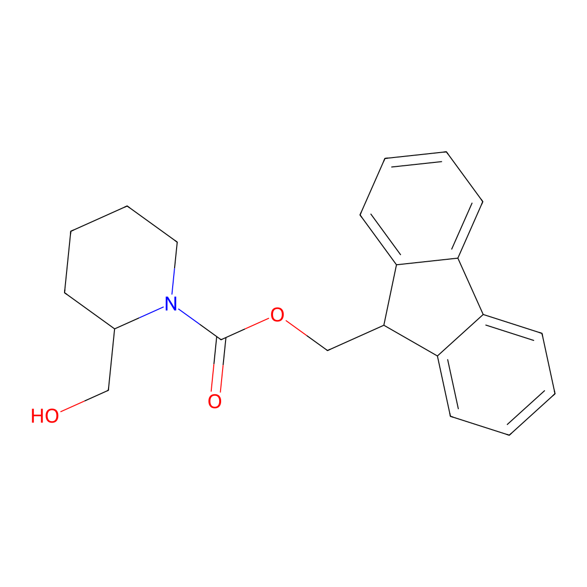 (9H-Fluoren-9-yl)methyl 2-(hydroxymethyl)piperidine-1-carboxylate molecular structure, CAS 170867-95-5